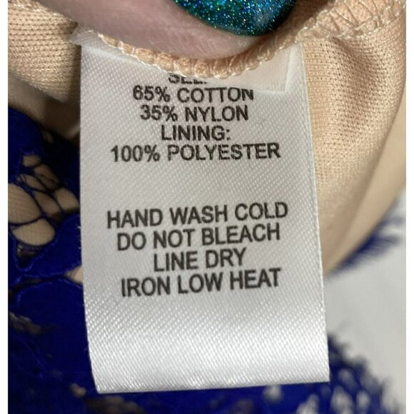 Lulu’s ‘She’s a Knockout’ Cobalt Blue Lace Lined Bodycon Sleeveless Dress-M - Picture 13 of 16